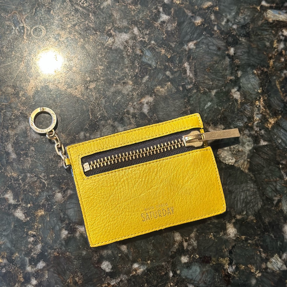 Kate Spade Saturday Yellow Leather Keychain Wallet